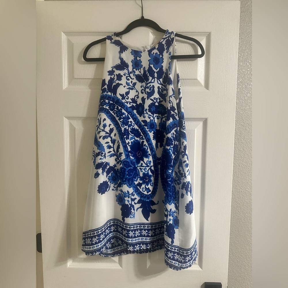 The Impeccable Pig - Blue and White Floral Dress